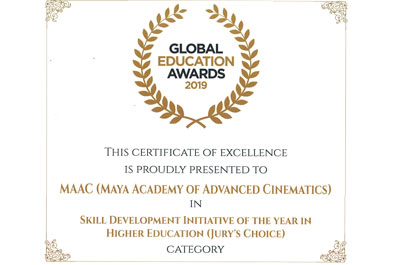 Maya Academy of Advanced Cinematics won the Global Education Awards 2019